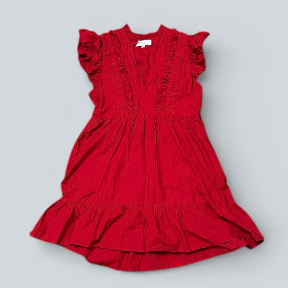 Caroline Constas Red Short Sleeve Mini Dress